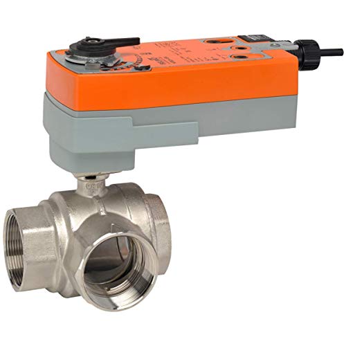 Belimo B340L+AFRBUP    Ball Valve | 1.5" | 3 Way | 57 Cv | w/Spg Rtn | 24-240V | On/Off
