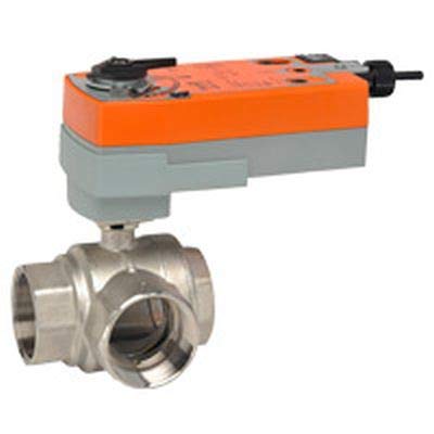 Belimo B341+AFRB24-S   CCV | 1.5" | 3 Way | 46 Cv | w/Spg Rtn | 24V | On/Off | SW